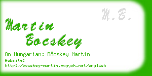 martin bocskey business card